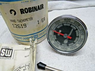 Vintage Robinair 12619 Hand Held Tachometer Rpm Gauge