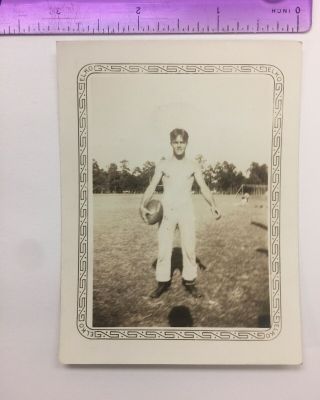 Vintage Found Photograph Handsome Shirtless Man With A Football Gay Interest 2