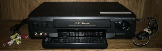 Sony Slv - N51 Video Cassette Recorder Vcr With Remote Control &
