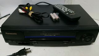 Panasonic Vcr Vhs Player Complete With Remote,  Cables Pv - V4521