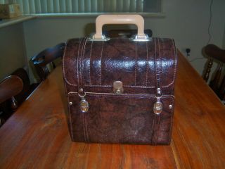 Vintage Lawn Bowls Bag Bocce Case,  Holds 4 Balls,  2pce,  Exc Cond