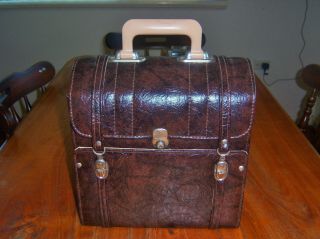 Vintage Lawn Bowls Bag Bocce case,  holds 4 balls,  2pce,  exc cond 2