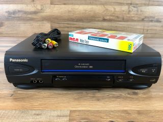 Panasonic Omnivision Pv - V4022 - A 4 - Head Vcr Vhs Player Bundle With Av Cable Tape