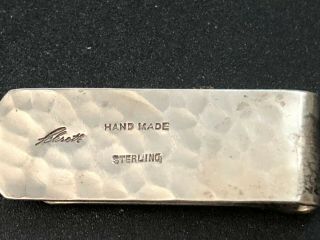 Vintage Hand Made Signed 925 Sterling Silver Money Clip