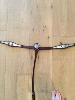 Vintage Horse Silver Breast Collar - quality made with leather 2