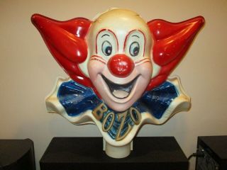 Vintage Larry Harmon Large Bozo The Clown Head 1960s Tv Show Plastic Light? Cool