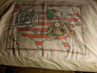 Vintage Snoopy Twin Bed Set Fitted Sheet Pillow Case