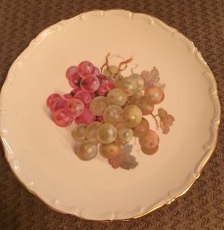 Set of 4 Vintage Schumann Arzberg Germany Bavaria Plates Fruit Gold Trim 7” 3