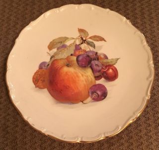 Set of 4 Vintage Schumann Arzberg Germany Bavaria Plates Fruit Gold Trim 7” 5