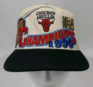 Vintage 1996 Chicago Bulls Nba Champions Stitched Snapback Cap Hat Logo Athletic