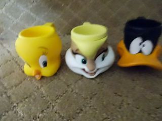 3 Vintage Looney Tunes Applause Collectible Mugs/cups - Tweety/daffy/lola