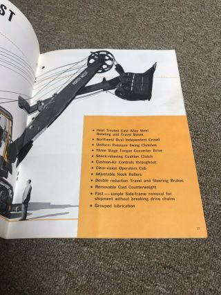 VTG 1950’s Northwest Shovel Crane Dragline Pullshovel Crane Dealer ' s Brochure 4