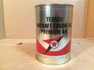 Vintage Texaco Aircraft Oil Can Full Aviation Areo Airplane Mobil Sinclair Tydol