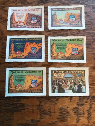6 Vintage Cinderella Poster Stamps Union Pacific Railway