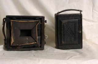 2 X Vintage Wooden Folding Cameras,  No Lenses.  Contessa - Nettel?