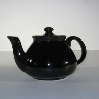 Hall Teapot 2 Cup Vintage Black With Gold Trim