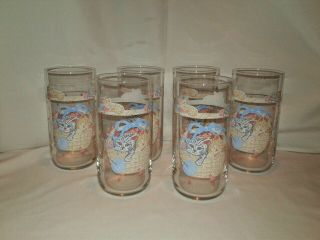 Vintage Drinking Glasses Cats Kittens Set Of 6 Fast