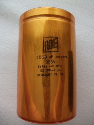 2x Roe Gold 385v 1500uf Long Life Audio Grade Hi - End Capacitors