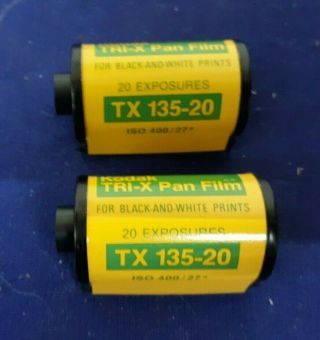 2 Rolls Expired Kodak Tri - X Pan Film Tx 135 - 20 For Black And White Prints