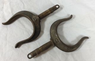 Pair Vintage Bronze Wilcox Crittenden 1 Rams Horn Oarlocks