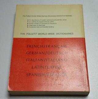 Follett World - Wide German English Dictionary 1966 Travelers Conversation Guide 2