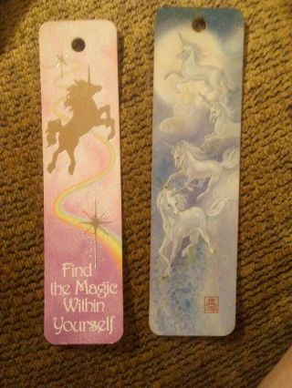 Vtg 1986 And 1987 Unicorn Bookmarks Antioch Sunshine Thoughts