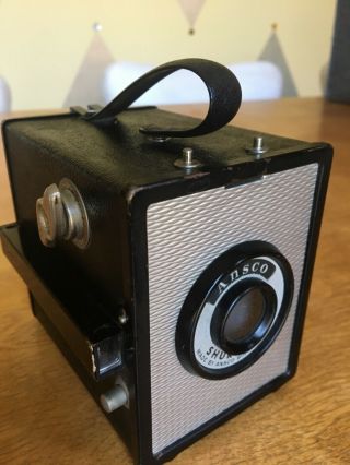 Ansco Shur Flash Vintage Box Camera Made By Ansco Binghamton N.  Y.