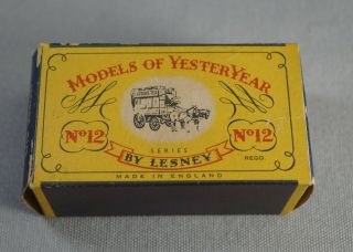 Orig.  Vintage Matchbox Car Empty Box Models Of Yesteryear Scale Model Horse Bus
