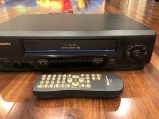 Panasonic Pv - V4021 Omnivision Vcr W/ Remote Video Cassette Player Recorder Vhs