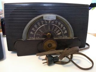 Vintage General Electric Bakelite Am Fm 1950 ' s Model 408 Tube Radio 7