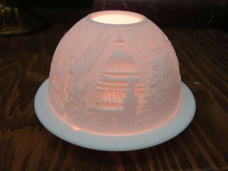 Vintage Bernarddaud Limoges France Porcelain Bisque Lithophane Candleholder Exce