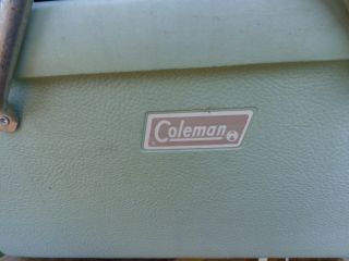 Vintage Coleman Cooler Green Aluminum Handles Cooler 4