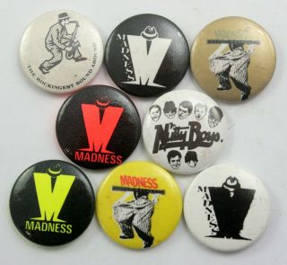 Madness Button Badges 8 X Vintage Madness Pin Badges Suggs Nutty Boys