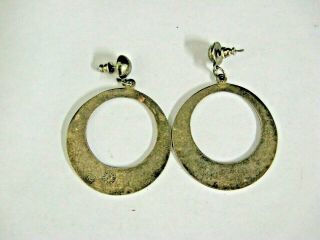 Vintage Old Pawn Mexican Sterling silver turquoise Pierced earrings Marked 4