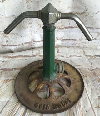 Vintage Cast Iron Lawn Water Sprinkler Gold Label Hb Sherman Michigan