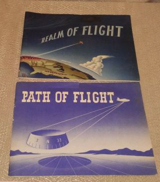 1947 Realm Path Of Flight 2 Books Vintage Pilot With Kansas City Map B001
