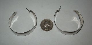 Vintage Taxco Mexico Sterling Silver Large 2 " Hoop Earrings 18.  7 Grams