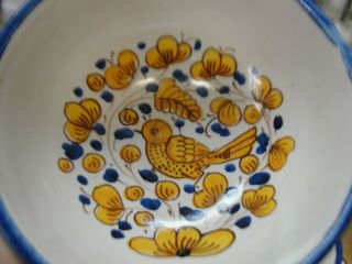 (2) Vintage DERUTA GRAZIA Art Pottery,  ITALY - handpainted Bird & Floral TEACUPS 3