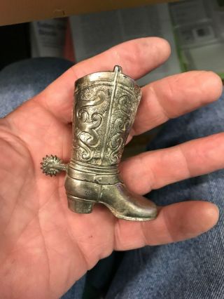 Vintage Miniature Metal Cowboy Boot Made In Japan