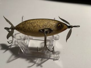 Vintage Heddon 140 S.  O.  S.  Wounded Minnow Fishing Lure Silver Flitter Tackle Box