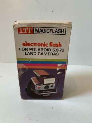 Vintage Electronic Itt Magic Flash For Polaroid Sx - 70 Camera W/ Box