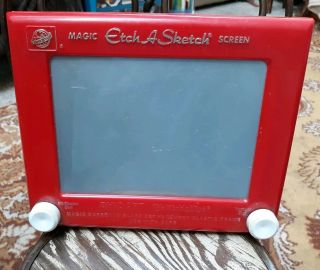 Vintage Toy Game Red Magic Etch A Sketch Screen Ohio Art