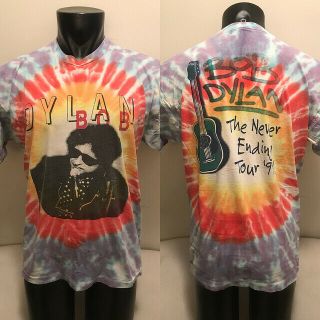 Vtg Bob Dylan Never Ending Tour 1997 Tie Dye Concert Shirt Mens Size Large