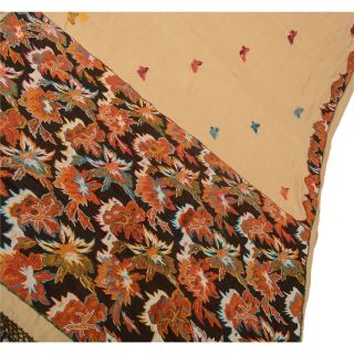 Tcw Vintage Saree 100 Pure Silk Hand Embroidered Woven Fabric Sari