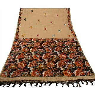 Tcw Vintage Saree 100 Pure Silk Hand Embroidered Woven Fabric Sari 3