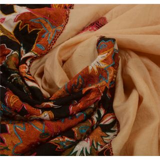 Tcw Vintage Saree 100 Pure Silk Hand Embroidered Woven Fabric Sari 4