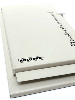 Vintage 80s Rolodex Autodex Address Telephone Finder Metal Organizer Beige