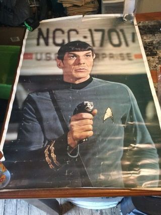 Vintage 1976 Star Trek Spock With Ray Gun Paramount Dargis Associates Poster