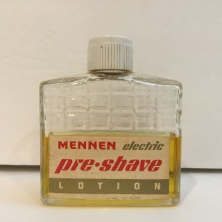 Vintage Mennen Electric Pre Shave Lotion Bottle 4 Fl Oz (not Full) Usa