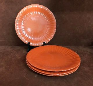 (4) Vtg Stangl Pottery Colonial Tangerine 10 " Dinner Plates